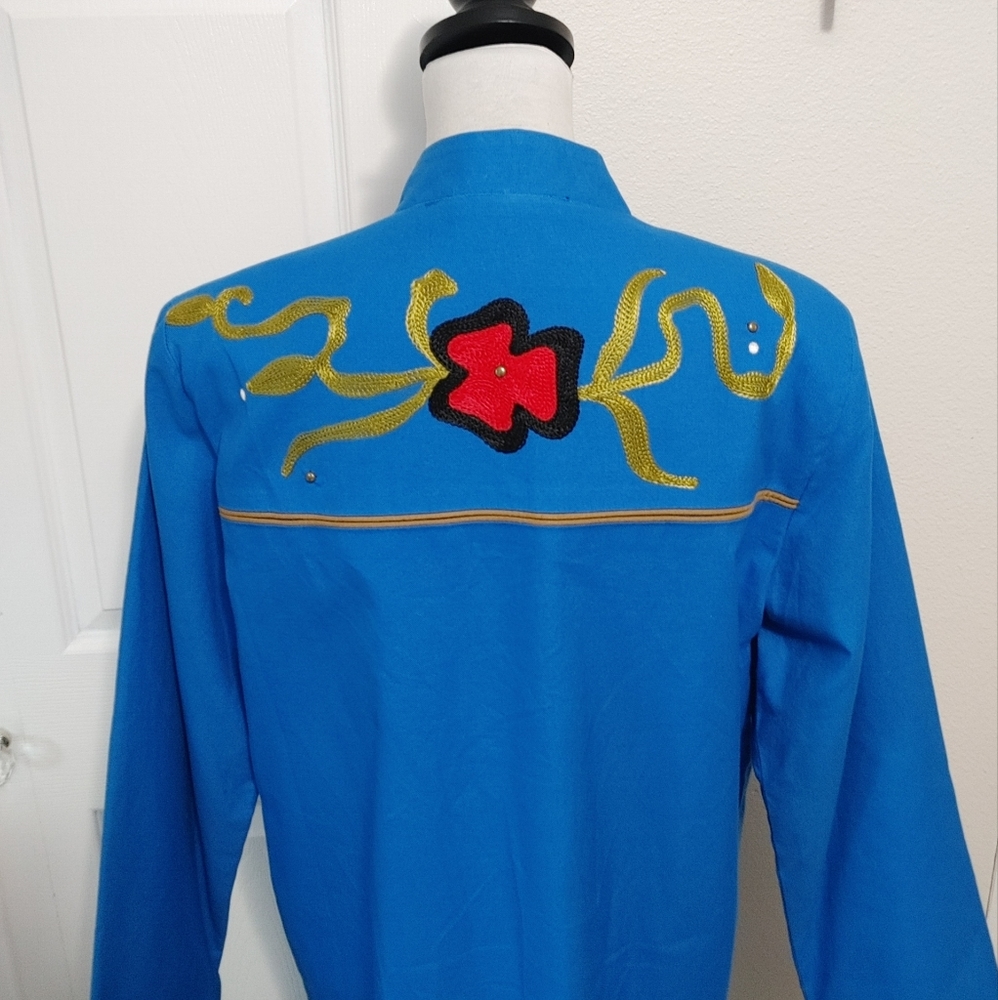 VTG Alex Kim Embroidered Tunic Duster Coat - Picture 10 of 16